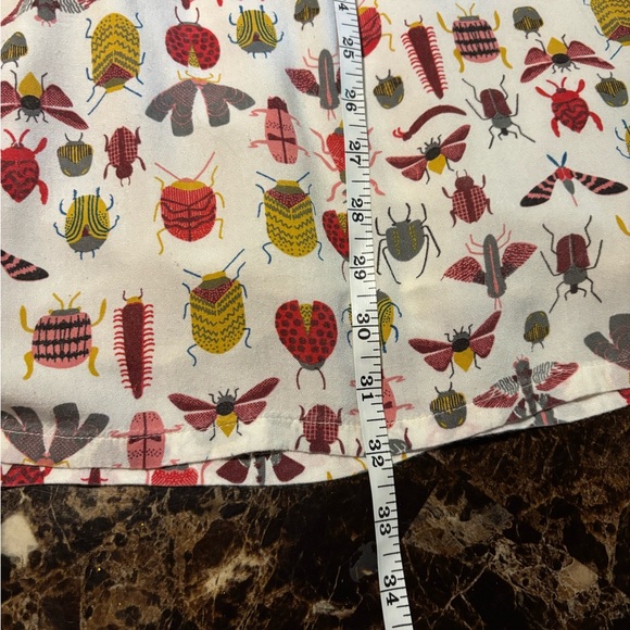 Compania Fantastica Dress Size M Bug Insect Print Short Sleeve Button Novelty - Picture 5 of 5